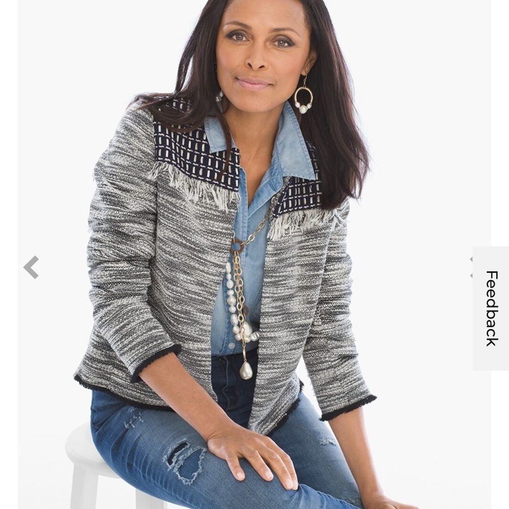 CHICO'S Pieced Detail Jacket